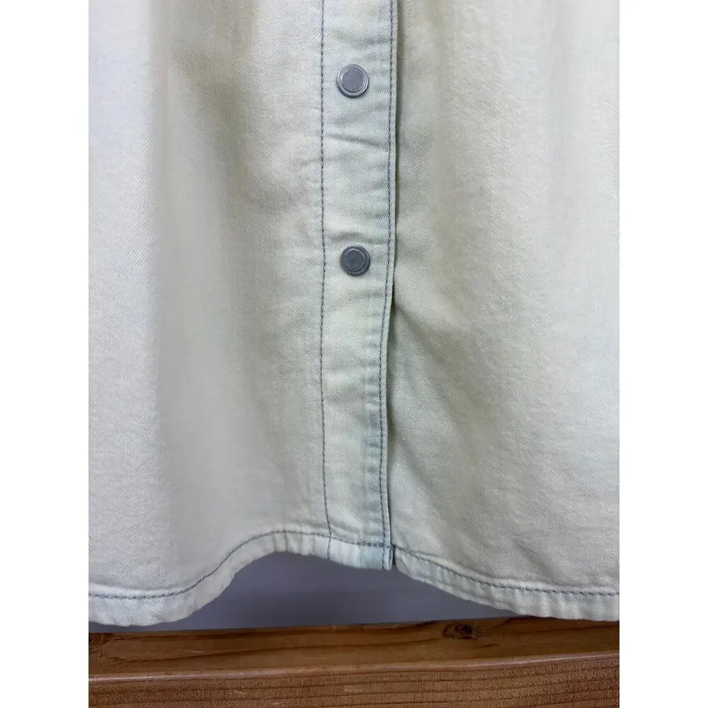 BDG Urban Outfitters Cream Denim Button Front Midi Skirt Size 2